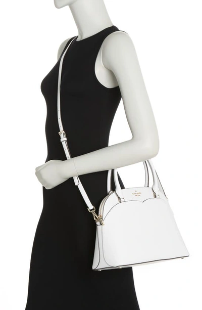 Kate Spade Payton Dome Leather Satchel In White Dove