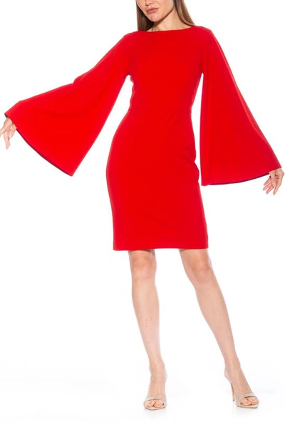 Alexia Admor Bahari Bell Sleeve Sheath Dress In Red