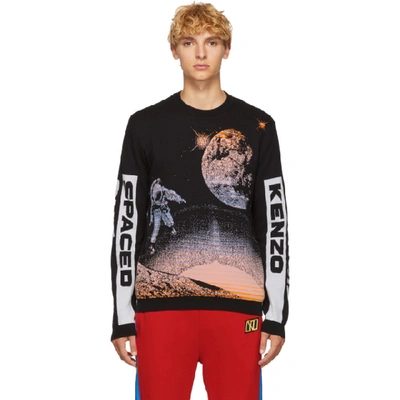 Kenzo Black 'spaced Out' Crewneck Sweater