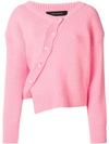 Cedric Charlier Cédric Charlier Asymmetric Button Front Jumper - Pink In Rosa