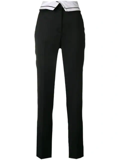 Cedric Charlier Cédric Charlier Contrast Waistband Trousers - Black In Nero