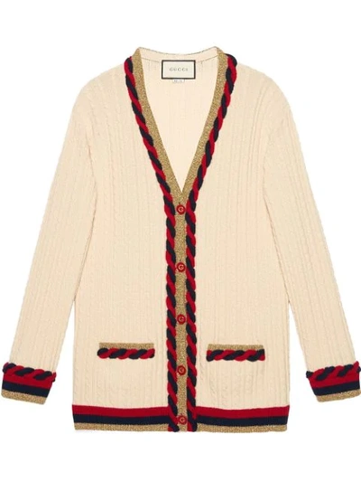 Gucci Oversized Wool And Cashmere-blend Cardigan In Ivory