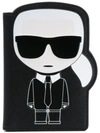Karl Lagerfeld K/ikonik Passport Holder In Black