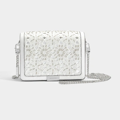 Michael Michael Kors Jade Medium Gusset Clutch In Optic White