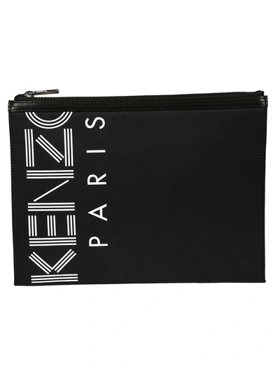 Kenzo Logo Clutch In Noir