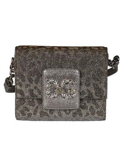Dolce & Gabbana Dg Millennials Leopard Shoulder Bag In Grey