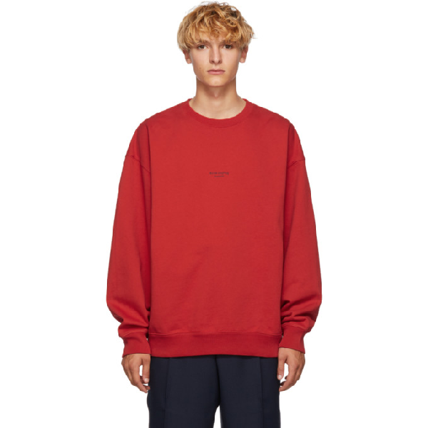 Acne Studios Garment Dyed Sweatshirt Tomato Red | ModeSens