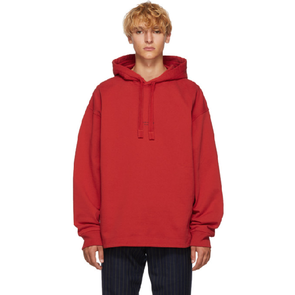acne studios red hoodie