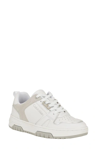 Calvin Klein Stellha Sneaker In White/ Light Brown