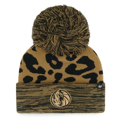 47 ' Leopard Dallas Mavericks Rosette Cuffed Knit Hat With Pom