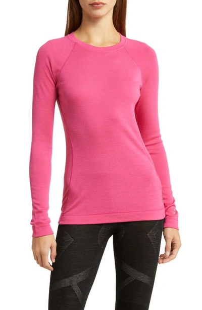Smartwool Classic Long Sleeve Merino Wool Thermal Top In Power Pink