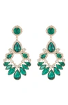 Tasha Crystal Drop Statement Earrings In Emerald