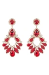 Tasha Crystal Drop Statement Earrings In Red