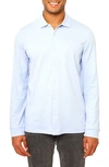Vellapais Lucena Cotton 4-way Stretch Solid Button-up Shirt In Light Blue