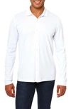 Vellapais Lucena Cotton 4-way Stretch Solid Button-up Shirt In White