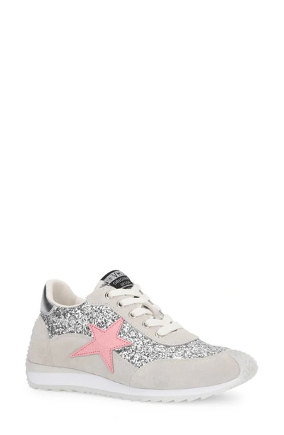 Vintage Havana Shooter Glitter Sneaker In Grey/ Pink Pop