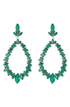 Natasha Marquise Crystal Teardrop Earrings In Emerald