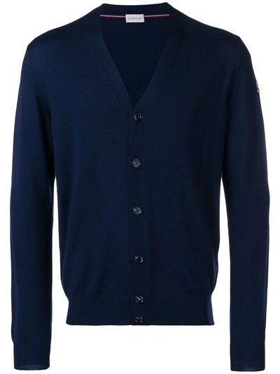Moncler Long-sleeve Fitted Cardigan - Blue