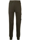 C.p. Company Cp Company Cargo Pocket Track Trousers - Green In 672 Diagonal Fleece