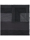 Fendi Logo嵌花羊毛围巾 - 黑色 In Black
