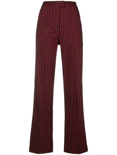 Pinko Striped Flared Trousers In Red