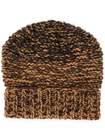 0711 Denali Hand-woven Beanie Hat In Brown