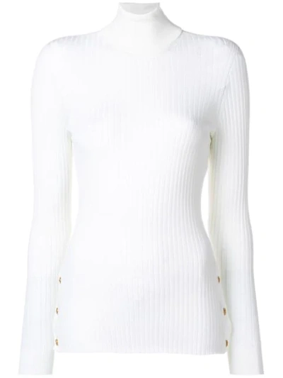 Versace Turtleneck Sweater In Bianco Ottico