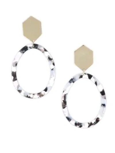 Ettika 18k Goldplated Black Marble Resin Statement Earrings In Multi