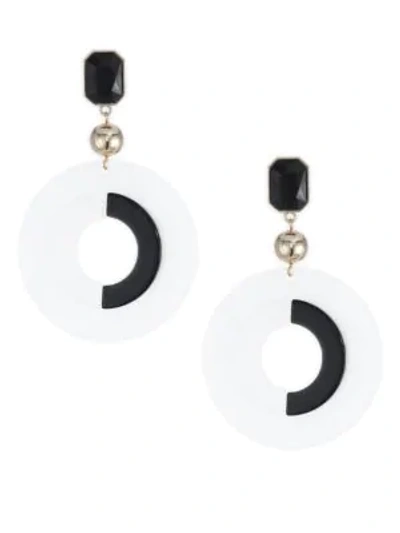 Ettika 18k Goldplated Black & White Statement Earrings In Multi