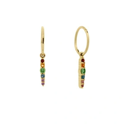 Monarc Jewellery Rainbow Love Wins Hoops Gold Vermeil