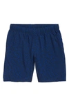 Zella Kids' Core Stretch Shorts In Navy Eclipse- Blue Risa Print