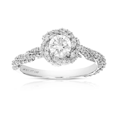 Vir Jewels 1 Cttw Wedding Engagement Ring For Women, Round Lab Grown Diamond Ring In 14k White Gold, Prong Sett