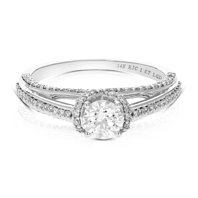 Vir Jewels 1 Cttw Wedding Engagement Ring For Women, Round Lab Grown Diamond Ring In 14k White Gold, Prong Sett