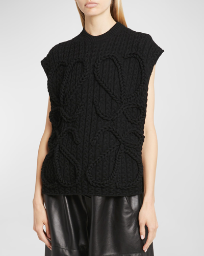 Loewe Anagram Sleeveless Sweater In Black