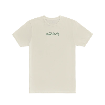 Allbirds Men's Recycled Tee In Logo - Natural White