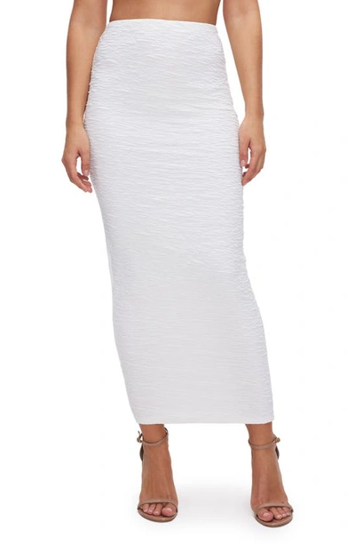 Good American Wide Scrunchie Maxi Skirt In Ivory001