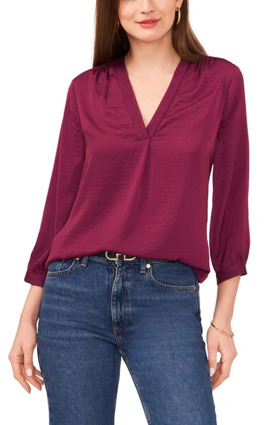 Vince Camuto Rumple Fabric Blouse In Grape Wine