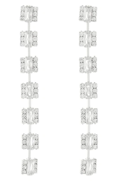 Tasha Crystal Linear Drop Earrings In Silver