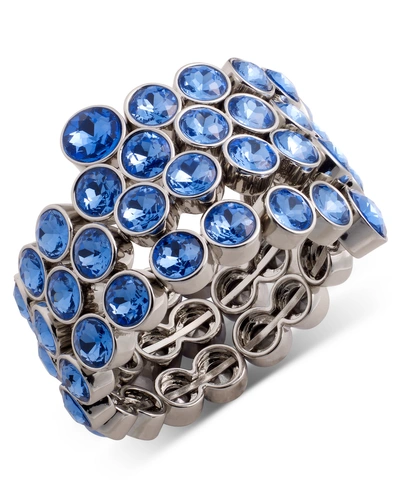 Inc International Concepts Crystal Layered Bracelet, Created For Macy's In Blue