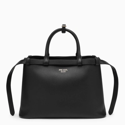 Prada Black Medium Leather Handbag With Belt