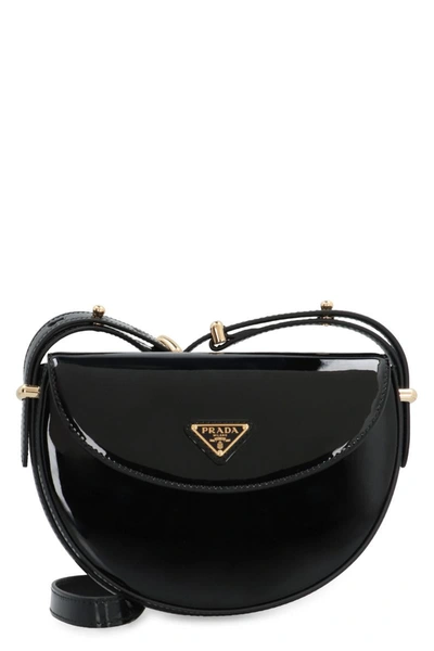 Prada Patent Shoulder Bag In Black