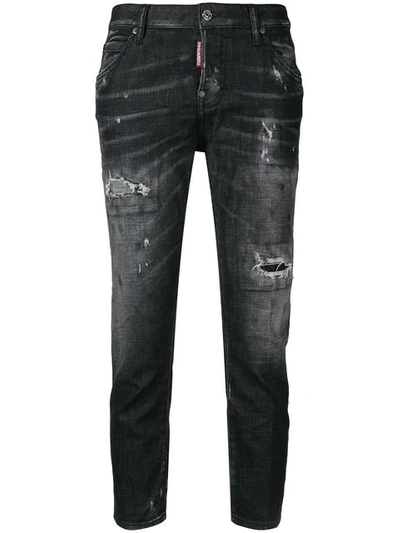 Dsquared2 Cool Girl Cropped Jeans In Black