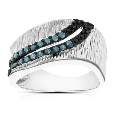 Vir Jewels Sterling Silver Blue Diamond Ring (1/3 Ct)