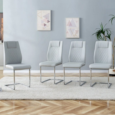 Simplie Fun Equipped With Faux Leather Cushioned Seats - Living Room Chairs With Metal Legs In Multi