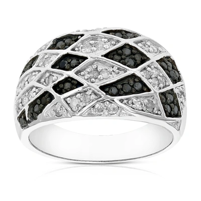 Vir Jewels Sterling Silver Black Diamond Ring (0.70 Ct)