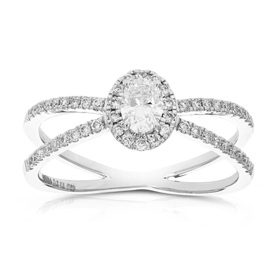 Vir Jewels 1/2 Cttw Wedding Engagement Ring For Women, Round Lab Grown Diamond Ring In 14k White Gold, Prong Se