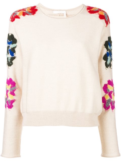 Chloé Embroidered Floral Jumper | ModeSens