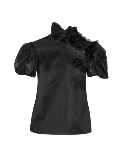 Reem Acra Silk Shirts & Blouses In Black