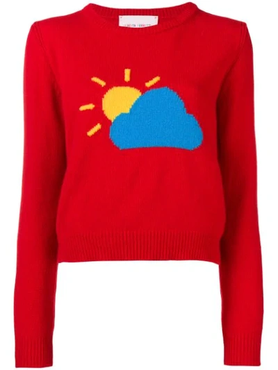 Alberta Ferretti 'rainbow Week' Sweater In Red