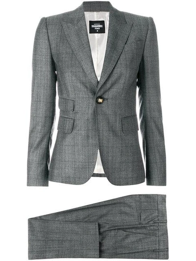 Dsquared2 Checked Trouser Suit In Grey